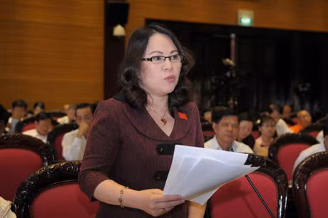 Đại biểu Ngô Thị Minh tham gia ý kiến.