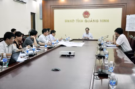 Đồng chí Đỗ Thông phát biểu kết luận cuộc làm việc