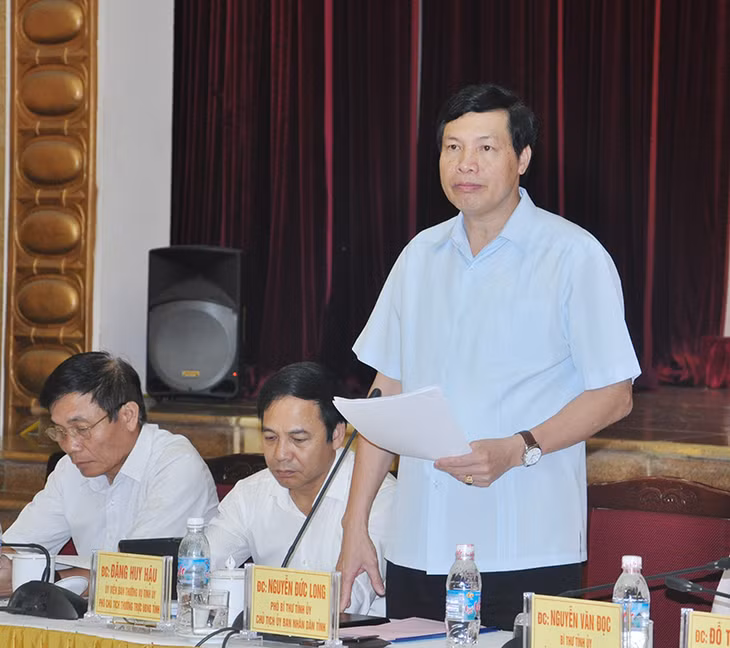 Đồng chí Nguyễn Đức Long, Phó Bí thư Tỉnh ủy, Chủ tịch UBND tỉnh phát biểu tại buổi làm việc.