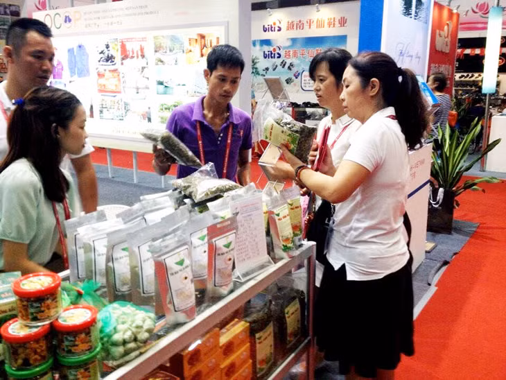 Tỏi đen một sản phẩm có giá trị cao do HTX Nông - Lâm - Ngư nghiệp Thái An (TP Móng Cái) sản xuất được bày bán tại Hội chợ Thương mại quốc tế Việt - Trung 2015, tổ chức tại tỉnh Lào Cai. Ảnh: Ngô Thắng (CTV)