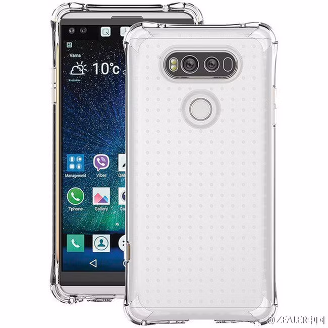 Hình ảnh thực tế mới của LG V20 với ốp nhựa trong chống va đập.