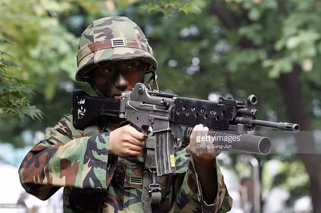 Binh sỹ Hàn Quốc tham gia cuộc tập trận Người bảo vệ tự do Ulchi. (Nguồn: Getty)