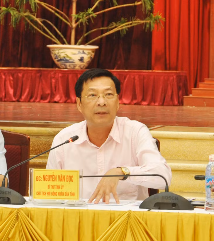 Đồng chí Nguyễn Văn Đọc, Bí thư Tỉnh ủy, Chủ tịch HĐND tỉnh phát biểu tại buổi làm việc.