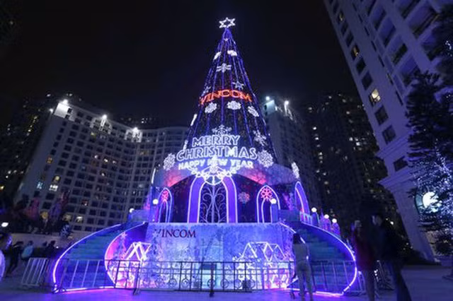 Rất nhiều cây thông Noel khổng lồ được các trung tâm thương mại dựng lên