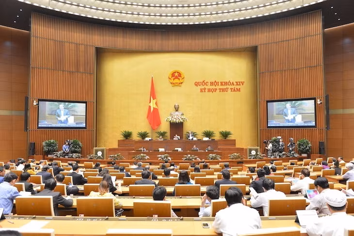 Một phiên họp toàn thể tại hội trường của Quốc hội. Ảnh: Ngọc Thắng