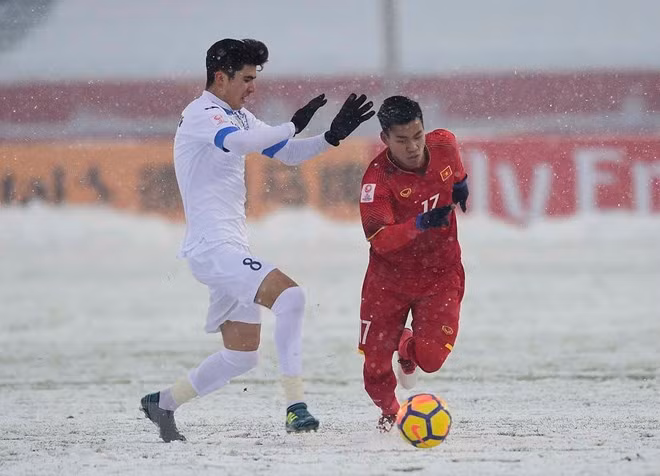 Jasurbek Yakhshiboev (số 8) sẽ tiếp tục chinh chiến tại giải U23 châu Á 2020 cùng U23 Uzbekistan. (Ảnh: AFC).