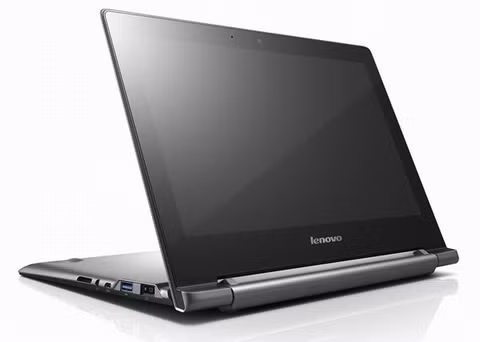 Bản lề xoay trên Lenovo N20p Chromebook cho phép di chuyển tự do 300 độ, gập phẳng thành máy tính bảng.