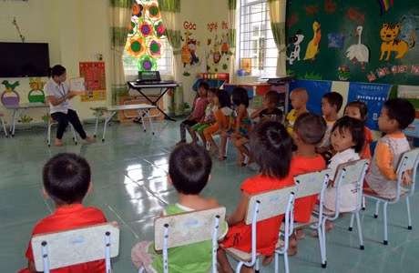  Một tiết học từ mới tiếng Việt tại lớp 5 tuổi trường mầm non Quảng Đức