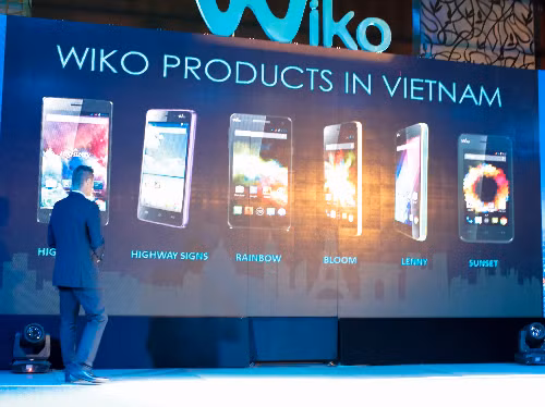 Wiko mang tới Việt Nam 6 model smartphone của mình. Ảnh: Huy Đức.