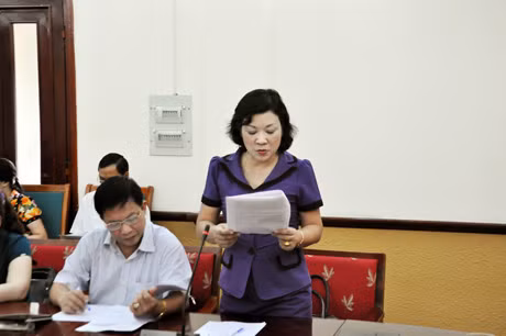Đại diện Sở LĐTB&XH báo cáo kết quả Tháng hành động vì trẻ em và các hoạt động quản lý, giáo dục thanh, thiếu nhi, học sinh hè 2014