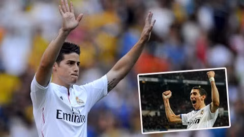 James Rodriguez (trái) chưa gây được ấn tượng trong màu áo Real