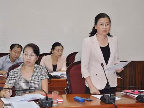 Đồng chí Đỗ Thị Hoàng, Phó Bí thư Thường trực Tỉnh ủy, Trưởng Đoàn ĐBQH tỉnh, Chủ tịch Hội đồng thẩm định Đề án kết luận cuộc họp.
