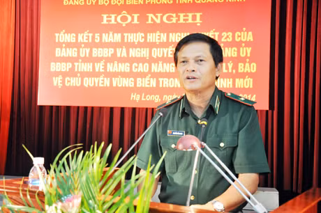 Thiếu tướng Nguyễn Văn Nam, Phó Tư lệnh BĐBP Việt Nam phát biểu chỉ đạo tại hội nghị