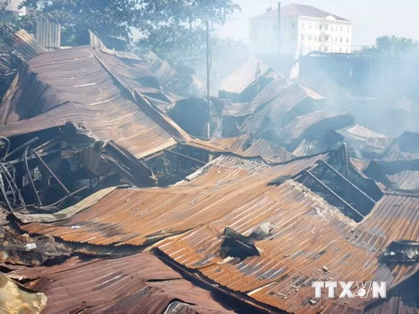 Hiện trường vụ cháy. (Ảnh: TTXVN)