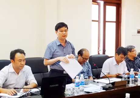 Đồng chí Phạm Xuân Đài, Phó Giám đốc Sở Kế hoạch và Đầu tư báo cáo làm rõ thêm về việc sử dụng nguồn vốn hỗ trợ từ ngân sách cho xây dựng NTM.