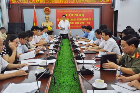 Đồng chí Nguyễn Đức Long, Phó Bí thư Tỉnh ủy, Chủ tịch HĐND tỉnh phát biểu kết luận cuộc họp.