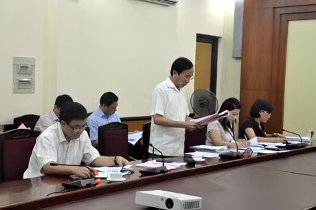 Lãnh đạo Sở Ngoại vụ báo cáo đề án.