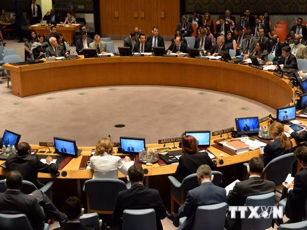 Toàn cảnh cuộc họp của Hội đồng Bảo an Liên hợp quốc về Dải Gaza. (Nguồn: AFP/TTXVN)