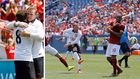 Rooney đã có trận đấu tuyệt hay trước Roma với cú đúp bàn thắng