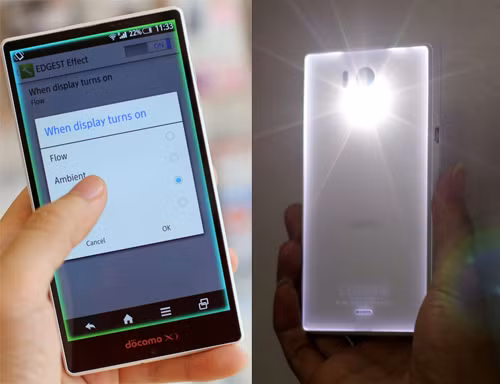 Sharp trang bị cho chiếc smartphone của hãng nhiều hiệu ứng ánh sáng.