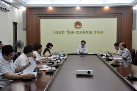 Đồng chí Nguyễn Văn Đọc, Chủ tịch UBND tỉnh phát biểu kết luận cuộc họp.