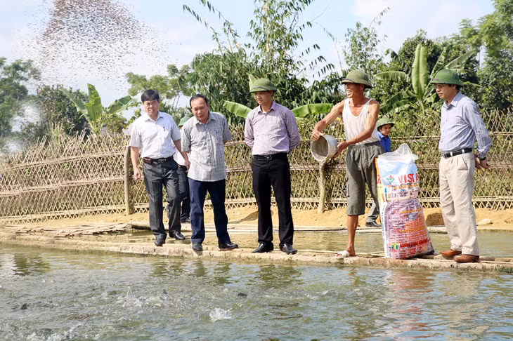 Kiểm tra mô hình sản xuất của người dân xã Quảng Lợi.