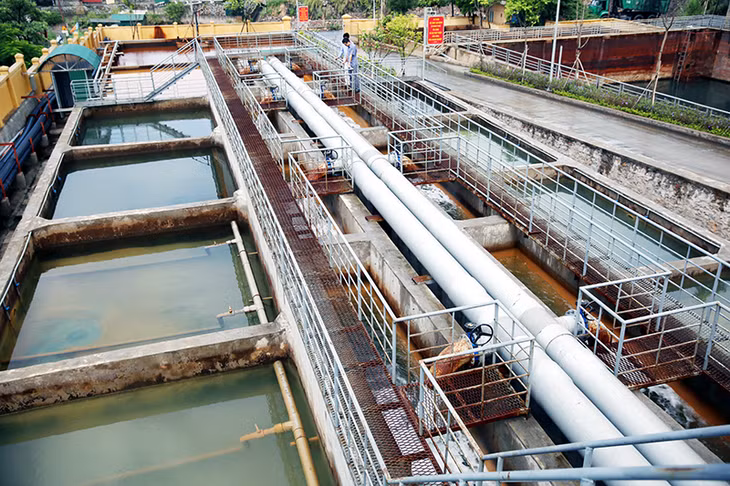 Bể xử lý nước thải mỏ tại Trạm Xử lý nước thải +25 Núi Nhện.