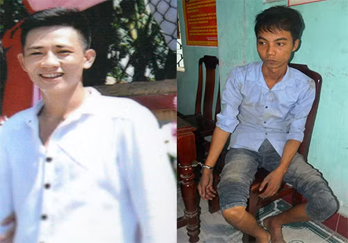 Minh (trái) cùng Lê Bá Thảo được nhà chức trách xác định đã xông vào trụ sở hành hung 3 công an. Ảnh: Công an cung cấp.