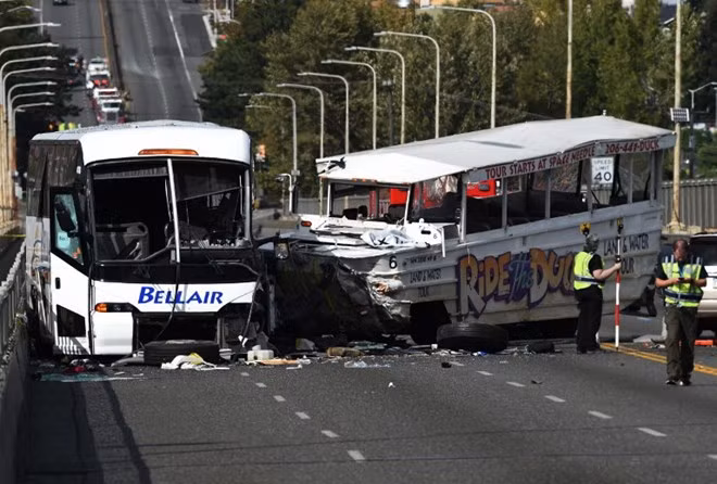 Hiện trường vụ tai nạn. (Nguồn: AFP)