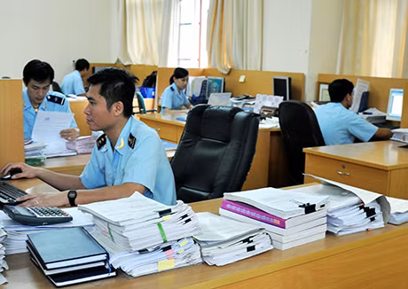 CBCC Chi cục KTSTQ kiểm tra hồ sơ hàng hoá xuất nhập khẩu tại đơn vị.