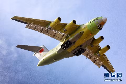 Máy bay vận tải quân sự Y-20 của Trung Quốc. Ảnh: Xinhua