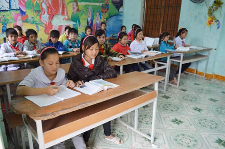 Giờ học của học sinh Trường PTCS Nam Sơn (huyện Ba Chẽ).