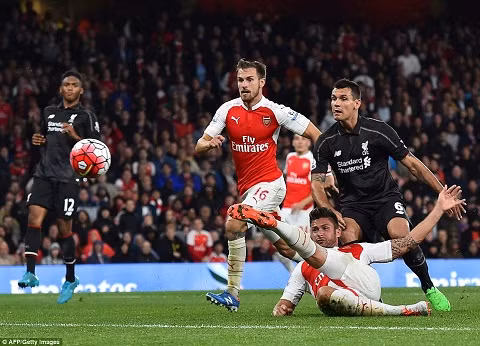  Giroud đang thi đấu cực kì thất vọng trên hàng công Arsenal 