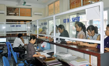 Bộ phận “một cửa” của phường Quang Trung (TP Uông Bí). Ảnh: Quang Minh