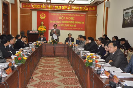 Giao ban công tác với thường trực HĐND các huyện, thị xã, thành phố ảnh 1 Giao ban công tác với thường trực HĐND các huyện, thị xã, thành phố ảnh 1