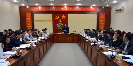 Bí thư Tỉnh uỷ Phạm Minh Chính phát biểu tại hội nghị.