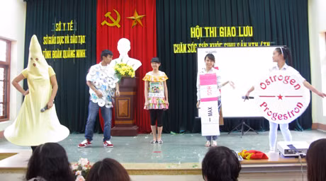 Giao lưu Chăm sóc SKSS vị thành niên/thanh niên được Chi cục Dân số - KHHGĐ tổ chức hằng năm, tạo “sân chơi” cho học sinh các trường THPT, THCS trong tỉnh.