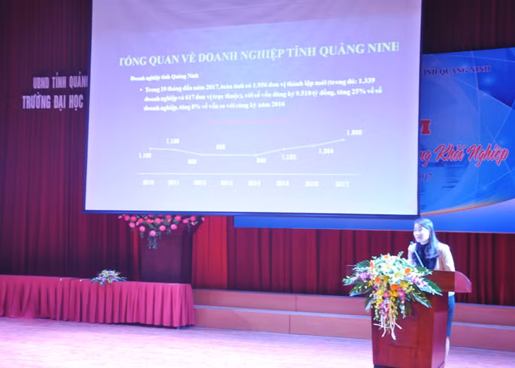 đại diện lãnh đạo Sở Kế hoạch và Đầu tư cung cấp thông tin về công tác hỗ trợ doanh nghiệp.
