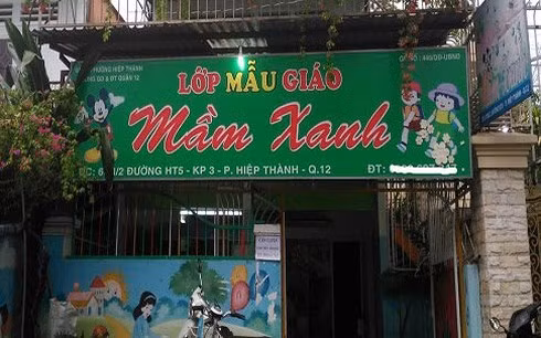 Cơ sở mầm non tư thục Mầm Xanh đã bị đình chỉ hoạt động.