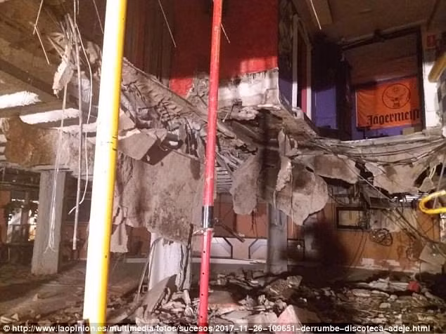 Hiện trường vụ sập hộp đêm. (Nguồn: dailymail)