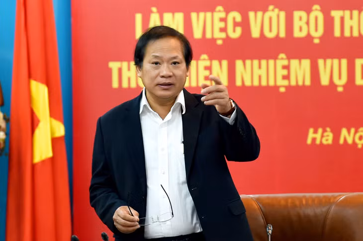 Bộ trưởng Bộ Thông tin và Truyền thông Trương Minh Tuấn phát biểu tại buổi kiểm tra. - Ảnh: VGP/Nhật Bắc