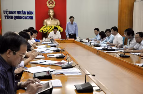 Đồng chí Nguyễn Văn Đọc, Phó Bí thư Tỉnh uỷ, chủ tịch UBND tỉnh phát biểu tại buổi làm việc.