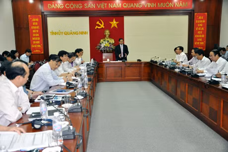 Đồng chí Phạm Minh Chính, Bí thư Tỉnh ủy kết luận tại buổi làm việc.