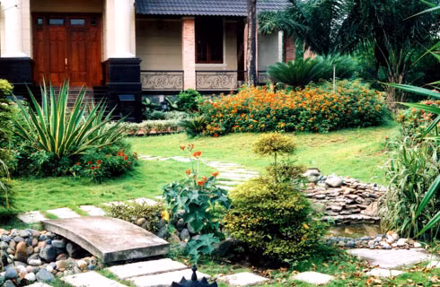 Một mẫu vườn được thiết kế hài hòa theo nguyên tắc 