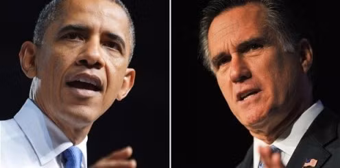 2 ứng viên Obama và Romney (ảnh: Telegraph)