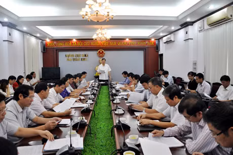 Đồng chí Nguyễn Đức Long, Phó Bí thư Tỉnh uỷ, Chủ tịch HĐND tỉnh phát biểu kết luận buổi làm việc.
