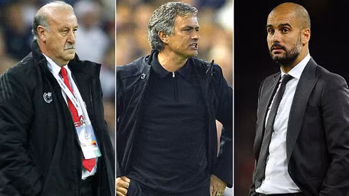 Del Bosque, Jose Mourinho và Pep Guardiola.