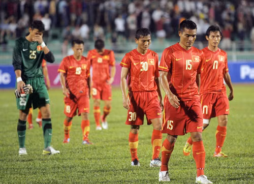 Sự thất vọng của các tuyển thủ sau thất bại.