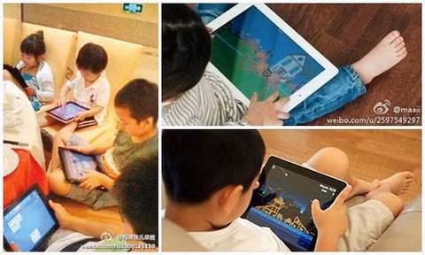  Nhiều bậc phụ huynh Trung Quốc mua iPad cho con em mình giải trí.
