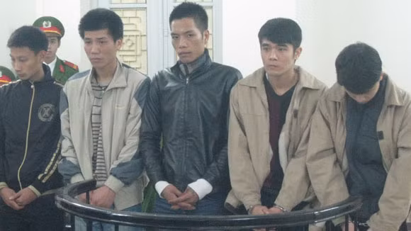 Các bị cáo tại phiên tòa